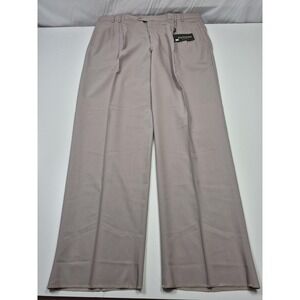 Zanieri Dress Pants Mens 46x36 Beige Wool Pleated Straight Super 100s Italy NWT